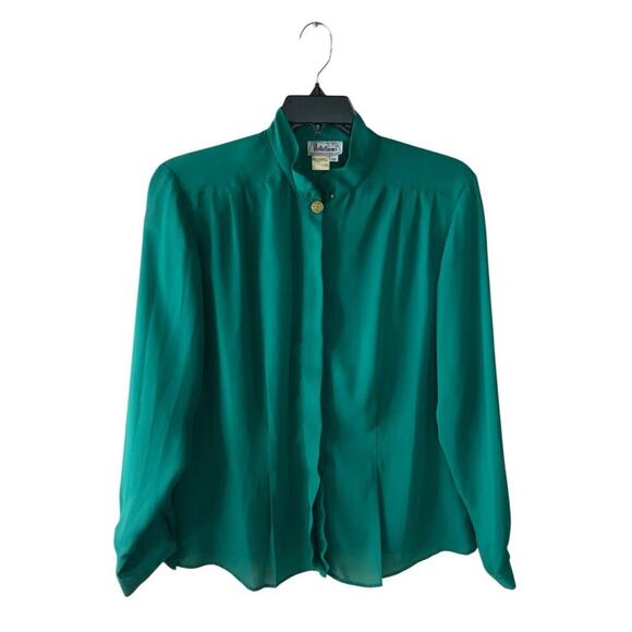 Notations Vintage Blouse Women 10 Long Sleeve Minimalist Formal Officewear Retro - Picture 1 of 6